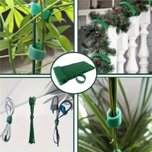 400pcs 6in Green Reusable Adjustable Anti-Slip Nylon Hook&Loop Plant Ties, Heavy-Duty & Plant-Safe.