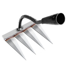 (Tetradentate) Hardened Steel Garden Rake - Durable Planting Tool