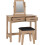 Seconique Tessa 2 Drawer Dressing Table Set Natural Oak 3
