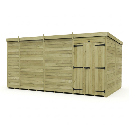 13 x 7 Pent Shed Tanalised (Double Door, No Windows) 1