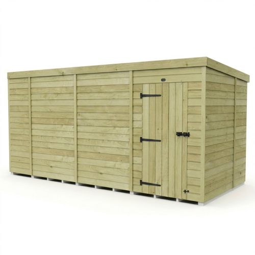 13 x 7 Pent Shed Tanalised (Single Door, No Windows) 1