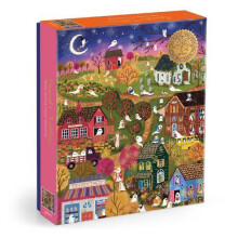 Joy Laforme Spooky Village 1000 Piece Foil Puzzle by Galison Paperback