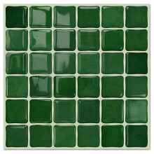 Set da 24 Piastrelle Adesive 3D In Mosaico Verde Smeraldo di Lusso 6x6 Pollici