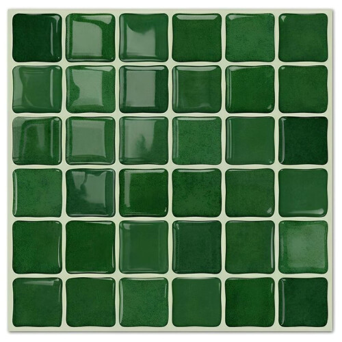 Azulejos de Backsplash 3D de Luxo Verde Esmeralda 24-Pack, Autoadesivos, 6x6 Polegadas, Adesivos de Azulejo de Vinil para Parede
