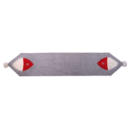 Christmas Table Runner,Classic-Kitchen Dining Table Decor Fall Table Runner Fireplace Scarf Gnomes Table Cloth Grey 1