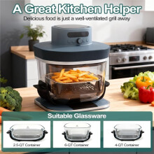 2 Stück Crisper Edelstahlregal, Luftfritteuse Zubehör für Pro AS101 6qt & 2.5qt Glasbehälter