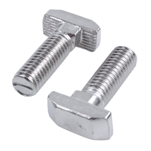 M8 Thread T-Slot Drop-in Stud Sliding Screw Bolt Silver Tone 20Pcs 1