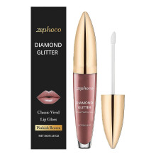 (5g of pinkish-brown) Zephoco Shine & Shine Lip Gloss Series: Natural Lip Gloss, Easy-to-Apply Lip Gloss, Liquid Lipstick, Pearl Lip Tint