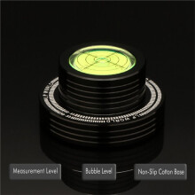 Vinyl Clamp LP Disc Stabilizer 50Hz Record Weight Stabilizer with Turntable Level and Strobe Scale for Phonograp Black