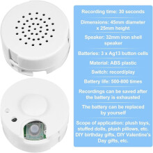 3Pack Voice Recorder for Stuffed Animal, DIY Sound Module for Plush Toys, Bears, Dolls and Pillows, 30 Seconds