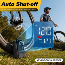 Gonfleur de Pneus Numérique Portable - Pompe à Air Sans Fil et Rechargeable pour Motos, Vélos et Usage Extérieur