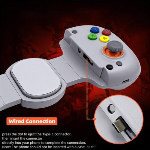 D8 Type-C Wired/BT Mobile Phone Controller, Wireless Gamepad for PS Remote , Telescopic Game Controller Joystick B 2