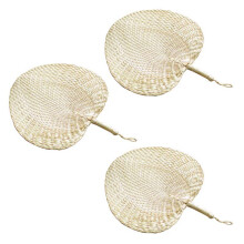 3X Cool Baby Mosquito Repellent Fan Summer Manual Straw Hand Fans Leaf