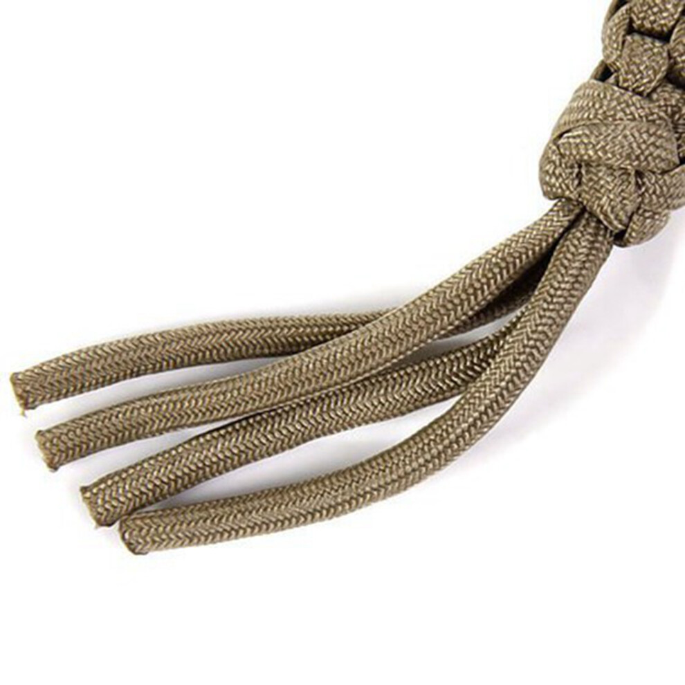 2X Paracord Square Weave Knife Lanyard-Khaki 6033354938693