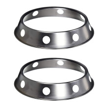 2X Universal Wok Pan Support Rack Stand Wok Ring/Metallic Round Bottom Universal Size for Gas Stove Fry Pans