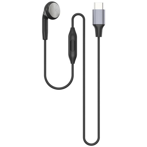 Type C Single Earbud with Mic, Wired Mono Earphone Inline Control Sleep Headphone for Driving, Calls, Work