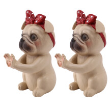 2X HüNdchen Brillen Halter Stehen Brillen Halter Sonnen Brille Anzeige Niedlichen Tier Design Geschenk (Mops)