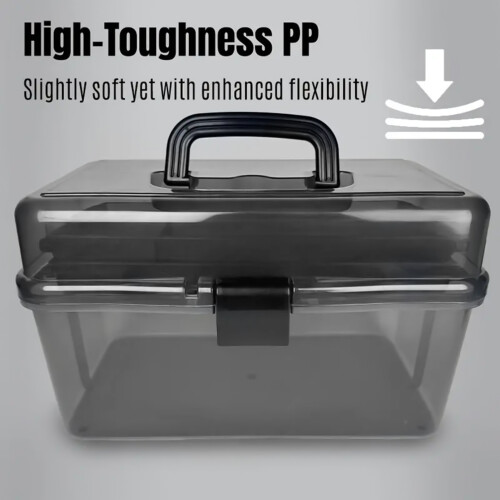(L) 3-Layer Fishing Tackle Box - Storage Organizer 1