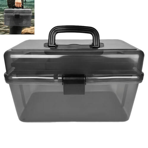 (L) 3-Layer Fishing Tackle Box - Storage Organizer 2