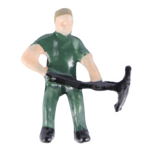 75Pcs 1:87 Figurines Painted Figures Miniatures Of Railway Workers with Bucket and Ladder
