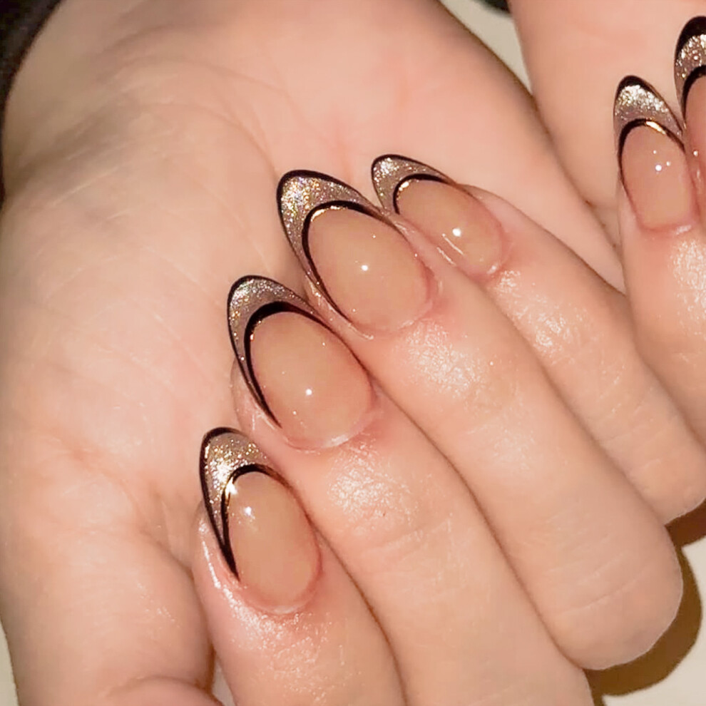 Roc-Electron 24Pcs Cat Eye Press-On Nails, Chip-Proof & Smudge-Free