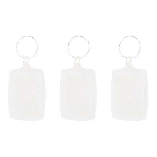 30Pcs Transparent Blank Insert Photo Picture Frame Key Ring Split Keychain
