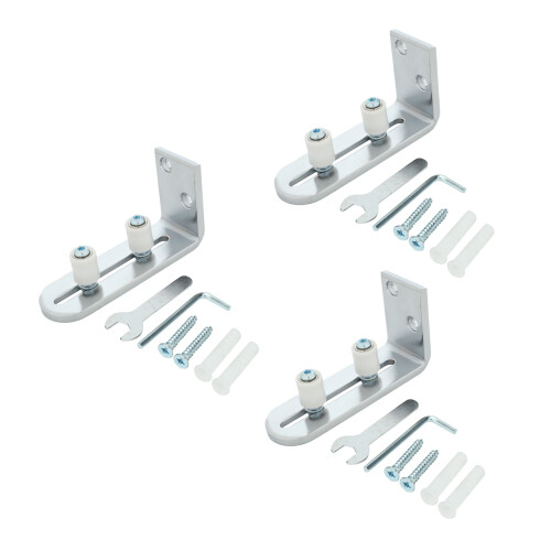 3X Floor Guide for Bottom of Sliding Barn Doors Adjustable Wall Mount Stay Roller Guide  Bearings