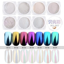 (7#) Iridescent Aurora Mermaid Powder Nail Art Shell Powder Laser Mirror Powder DIY Nail Decoration Holographic Glitter 3g