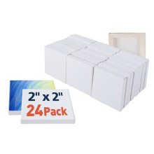 -Leinwände, 24er-Pack, 5 X 5 cm, 100 % Baumwolle, Quadratische Malleinwände, Bastel- und DIY-Projekte, Profilierte, Aufgespannte Kleine Leinwände