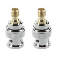 2X BNC Male to SMA Female Plug Coax Adapter