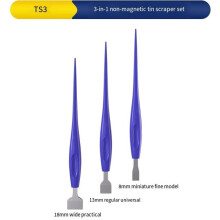 Tin Schraper 3-Delige Set Niet-Magnetisch Lood Verwijder Tool voor Telefoon PCB Reparatie Nauwkeurige Tin Schrapen Antislip Handvat