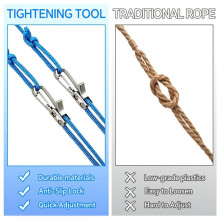 Rodillos para Cuerda, Paquete de 6, Herramienta para Tensar y Ajustar Cuerdas y Cordeles, Amarre Resistente para Camping, Lonas, Vientos