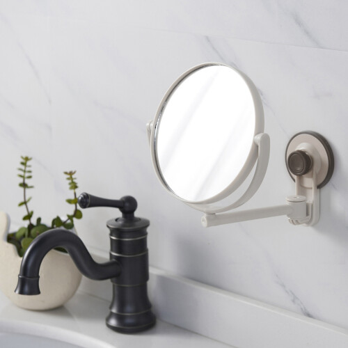 2pcs Bath Mirror Cosmetic Mirror 1X/3X Magnification Suction Cup Adjustable Makeup Mirror Double-Sided Bathroom Mirror 2