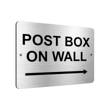 B015 POST BOX ON WALL Arrow Right Aluminium Plaque Sign House Door
