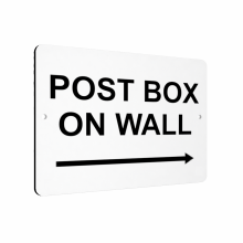 B015 POST BOX ON WALL Arrow Right Aluminium Plaque Sign House Door