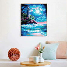 DIY Paint By Numbers for Adults Beginner,Lighthouse Paint By Number Kit Canvas 16X20 Inch(No Frame),for Wall Decor