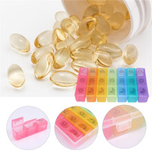Weekly Pill Organizer(3-Times-A-Day), 7 Day Pill Box, Portable Travel Prescription & Medication Pill Case, Vitamin Fish Oil Compartments Container