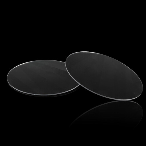 2X Transparent 3mm Thick Mirror Acrylic Round Disc Diámetro:60mm 2