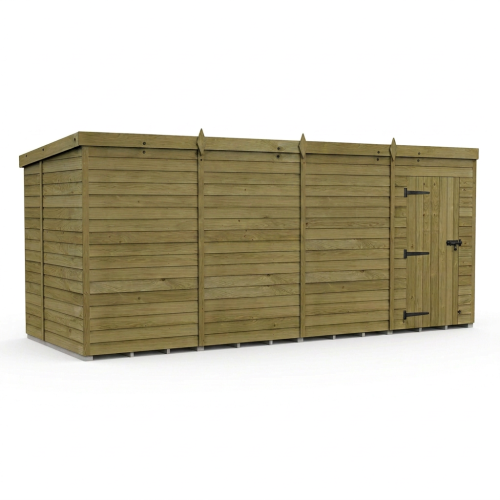 16 x 6 Pent Shed Tanalised (Single Door, No Windows) 1