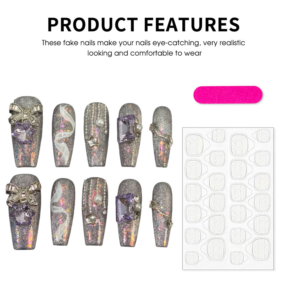 Penghui-Toys (Xs) Full Glitter Setting Resin Nail Extension With Natural And Smooth Edge Nails For Fingernail Diy Decoration