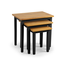 Cleo 2 Tone Black & Oak Nest of Tables - Set of 3