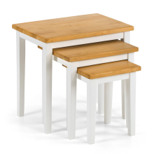 Cleo Nest Of Tables White / Natural Oak - Set of 3