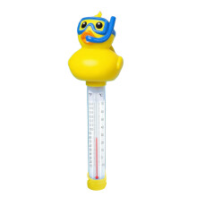 Leuke cartoon diervormige zwembadthermometers die op-duikeend1