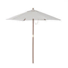 Charles Bentley Garden Large 2.4M Wooden Garden Patio Parasol Shade Umbrella 38Mm Pole Easy Opening Showerproof Grey