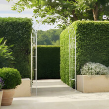 Charles Bentley Metal Garden Arch 211cm Leaf Trellis, Antique, One Size