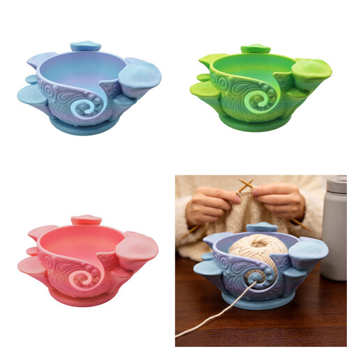 3D Printed Yarn Holder Bowl Plastic Yarn Thread Dispenser-Blue 2