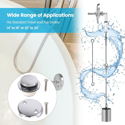 Bouchon pour canalisation de baignoire et Kit de trop-plein, 1