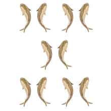 10Pcs Resin Carp Golden Fish Wall Hanging Ornament Personality Fish Figurine for Home Restaurant Background Wall Decor
