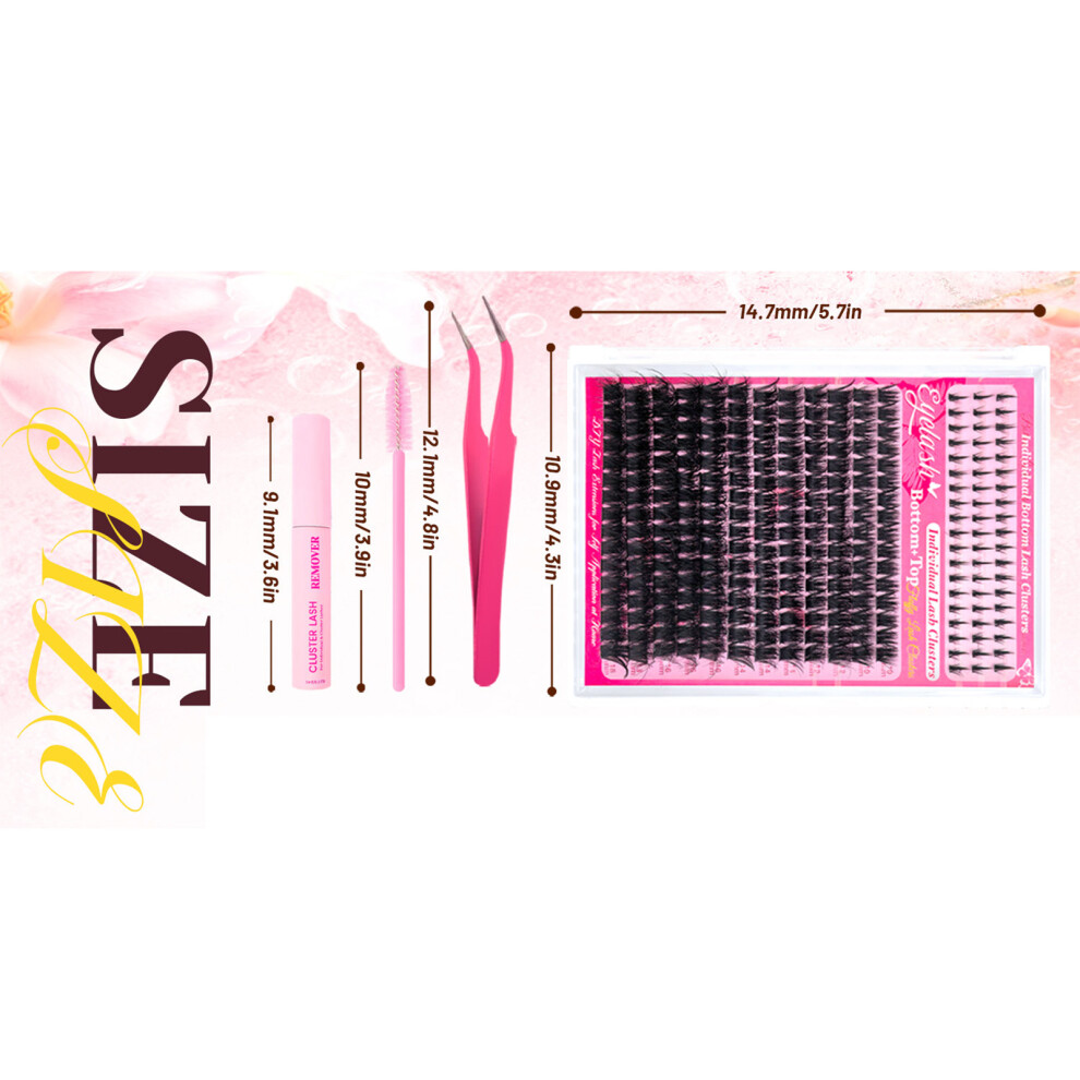 Dachuang Beauty (100D Lower Lashes) D Curl Diy False Eyelashes Kit - 50 Char