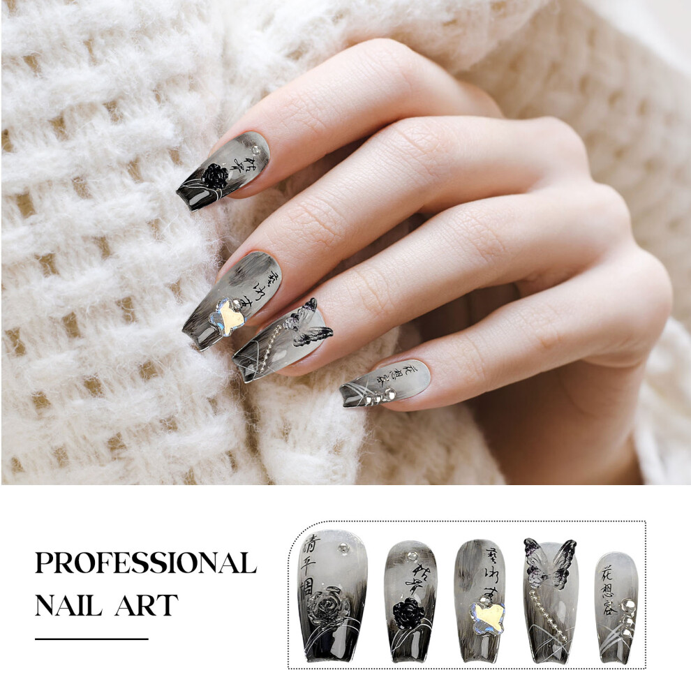 Phui-Pet-Supplies (S) Watercolor Fake Nails - Long Lasting & Flexible